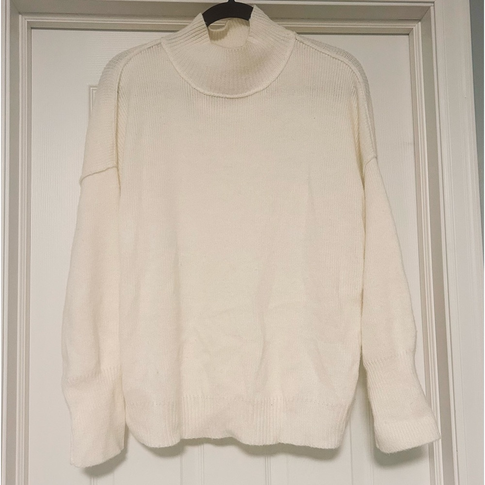 Oversized off white/cream mock neck sweater